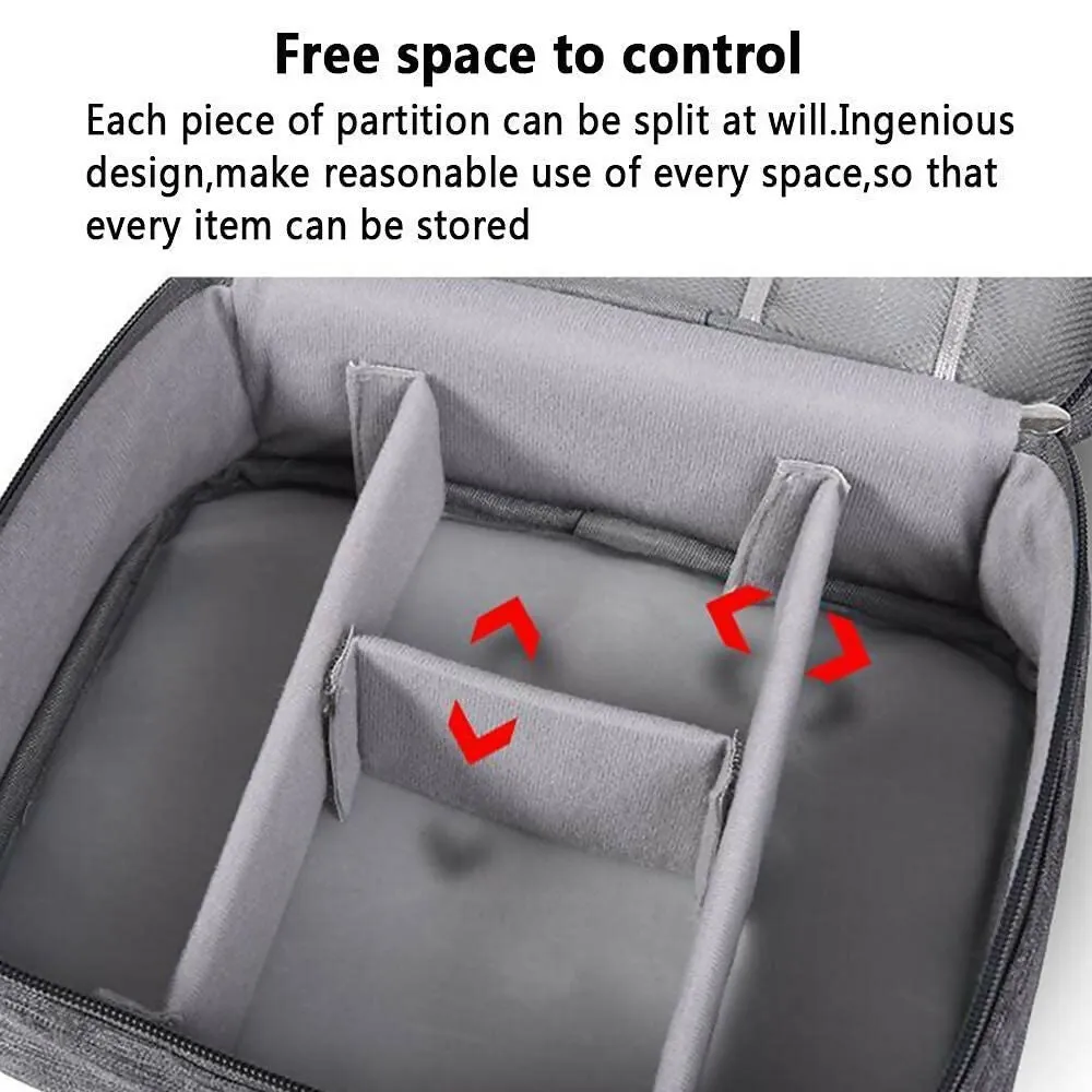 Portable Gadget Pouch Zippered External Hard Drive Waterproof Travel Electronic Organizer Case
