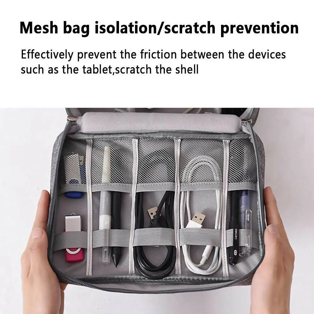 Portable Gadget Pouch Zippered External Hard Drive Waterproof Travel Electronic Organizer Case