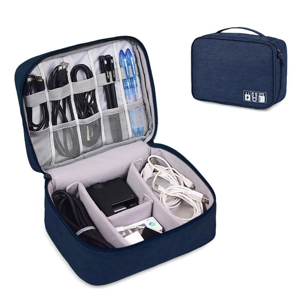 Portable Gadget Pouch Zippered External Hard Drive Waterproof Travel Electronic Organizer Case