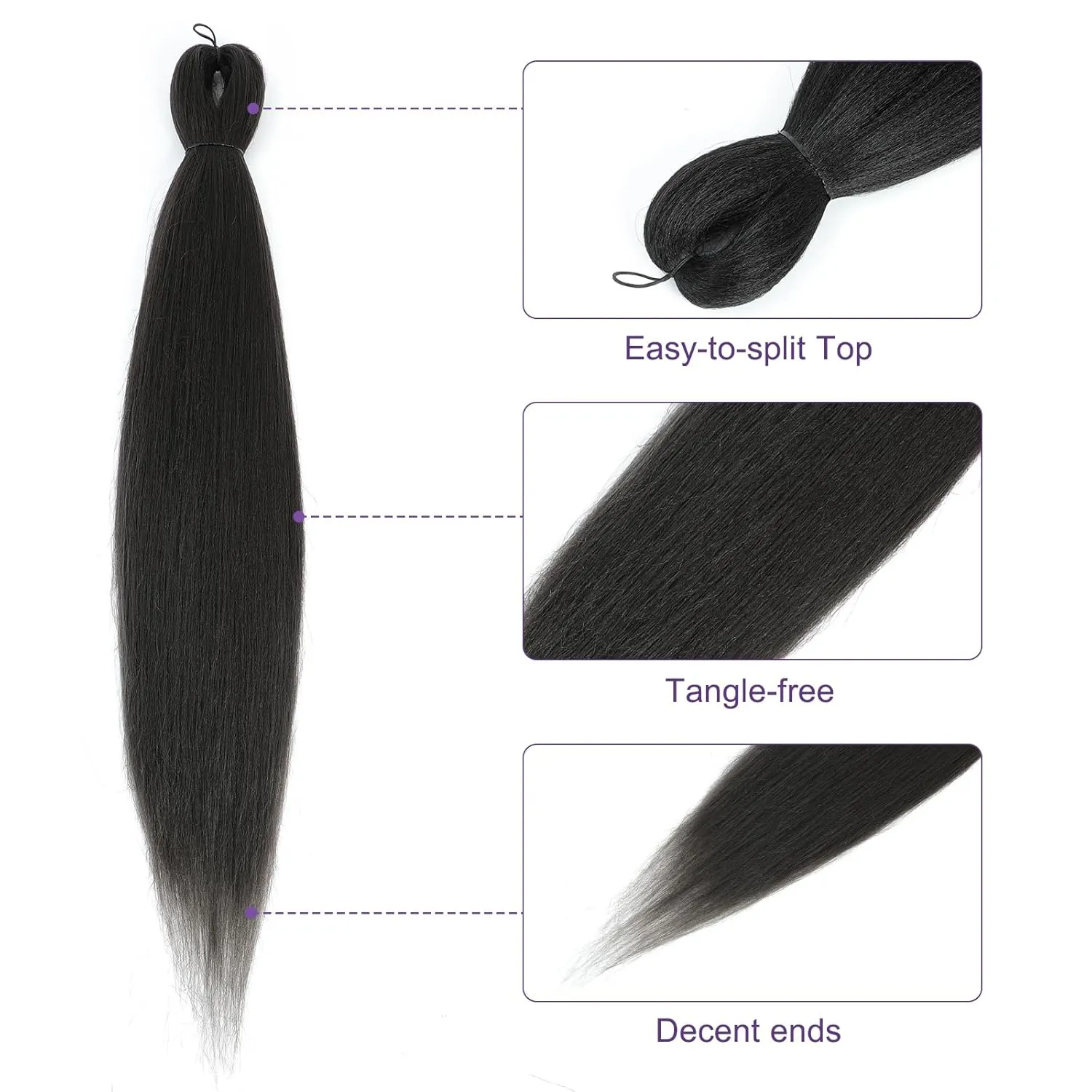 Pre-stretched Braiding Hair - 26 Inch 8 Packs Light Brown Super Long Braiding Hair For Twist or Box Braids, Yaki Texture Hot Water Setting Synthetic Braiding Hair Extensions (26 Inch, #4-8P)