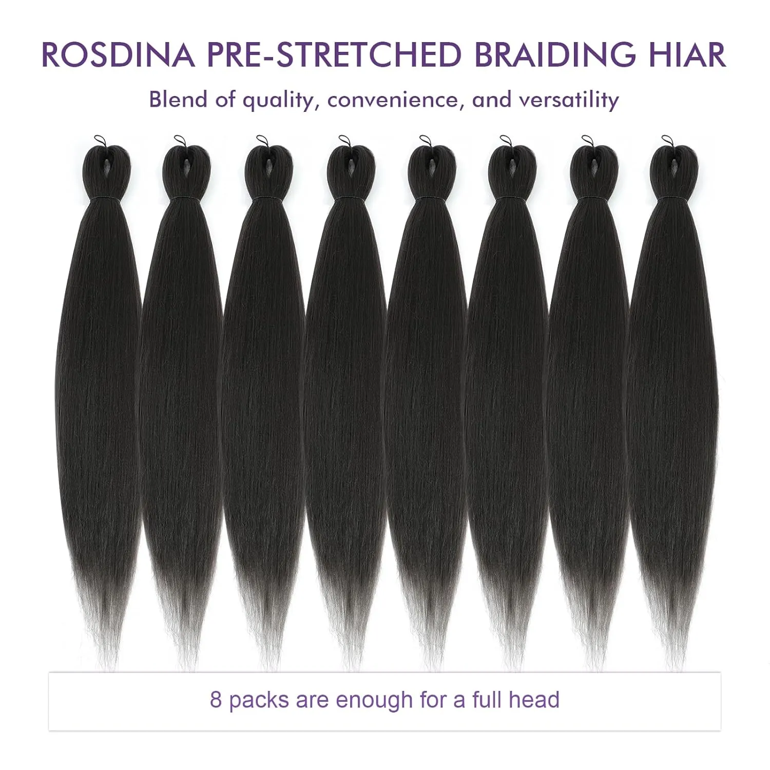 Pre-stretched Braiding Hair - 26 Inch 8 Packs Light Brown Super Long Braiding Hair For Twist or Box Braids, Yaki Texture Hot Water Setting Synthetic Braiding Hair Extensions (26 Inch, #4-8P)