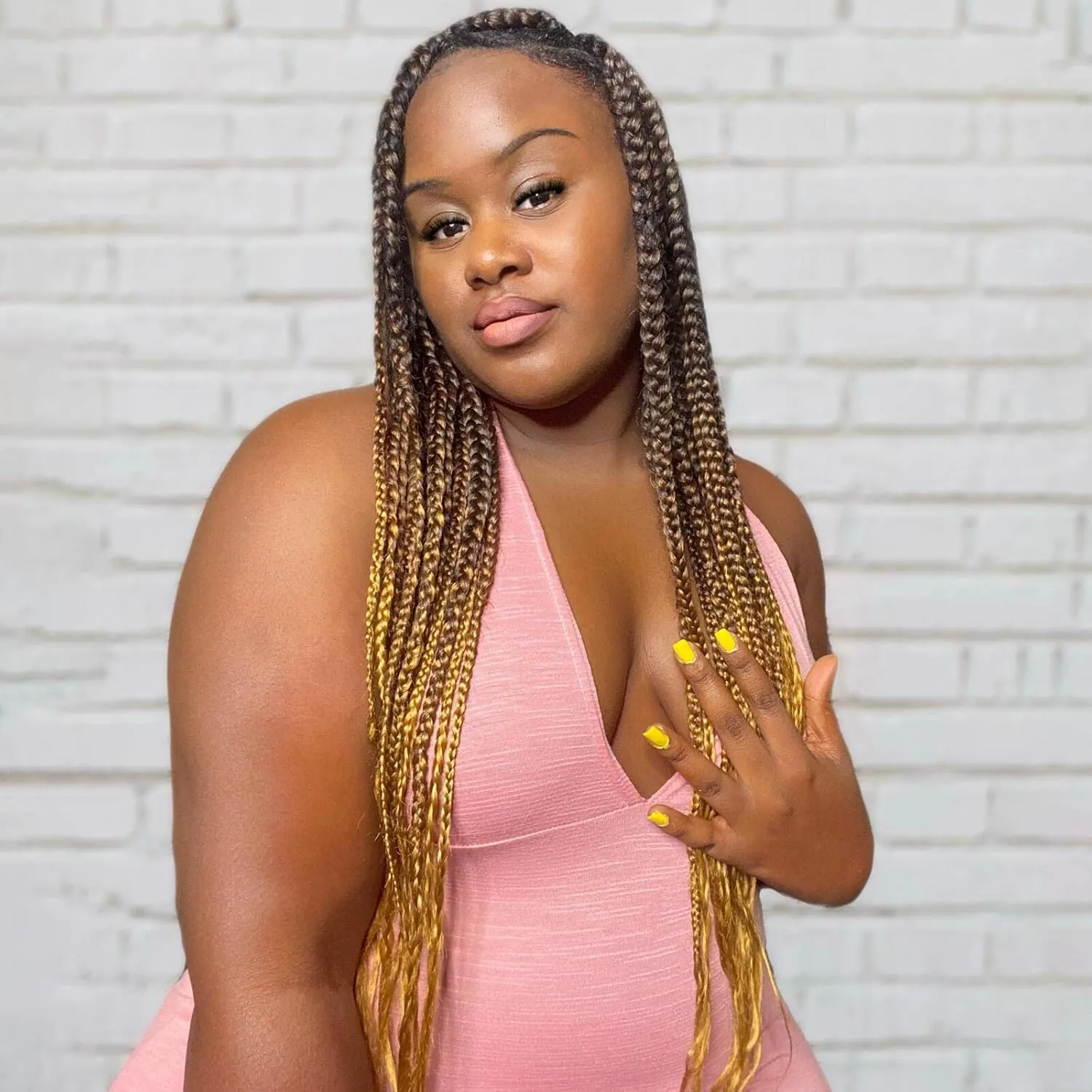 Pre-stretched Braiding Hair - 30 Inch 8 Packs Ombre Brown 3 Tones Hair For Twist or Box Braids, Yaki Texture Hot Water Setting Synthetic Braiding Hair Extensions (30 Inch, 1B/30/27-8P)