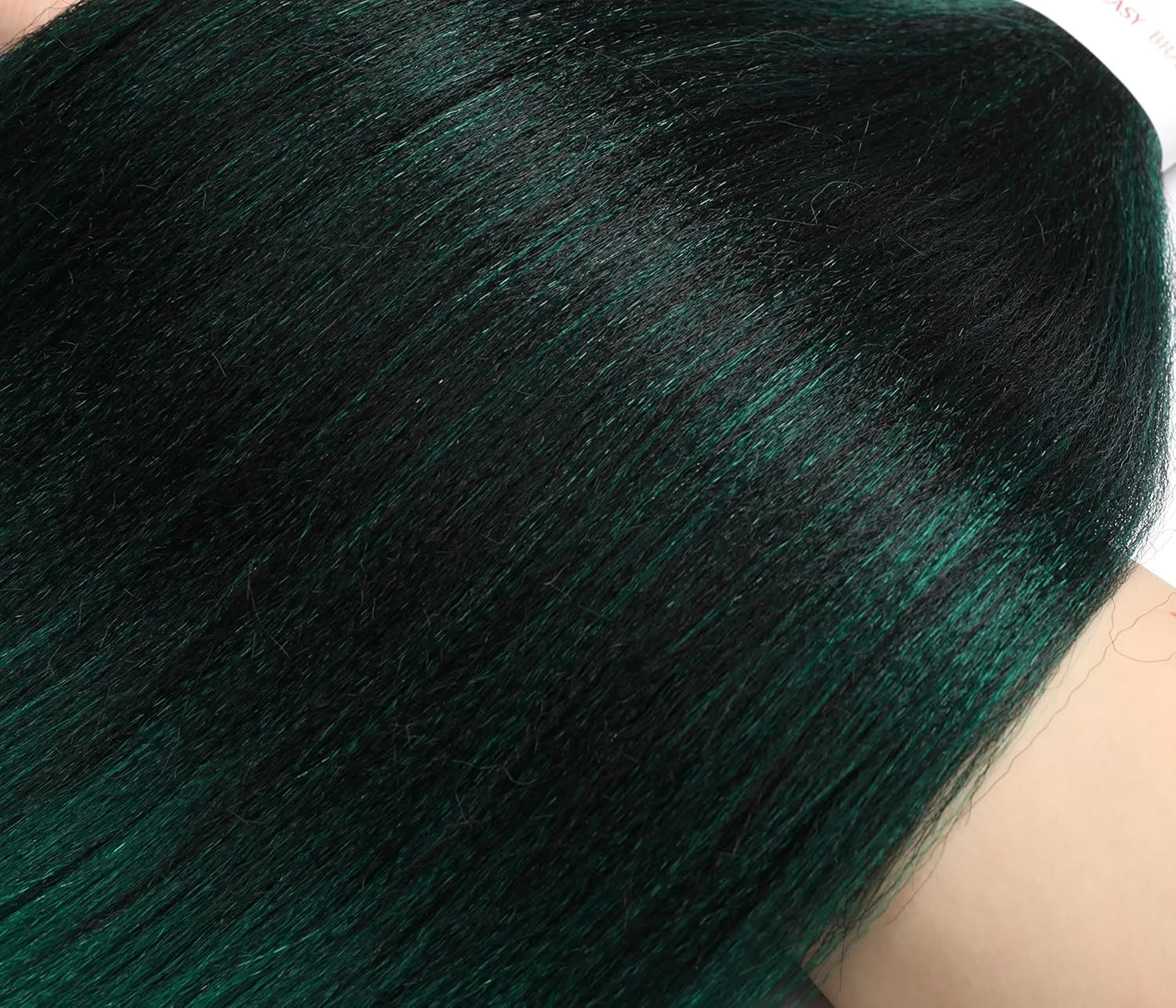 Pre-Stretched Braiding Hair Extensions Ombre Black to Green - 32 inch 8 Packs Synthetic Crochet Braids, Hot Water Setting Professional Soft Yaki Texture. (32inch,#1B/Green)