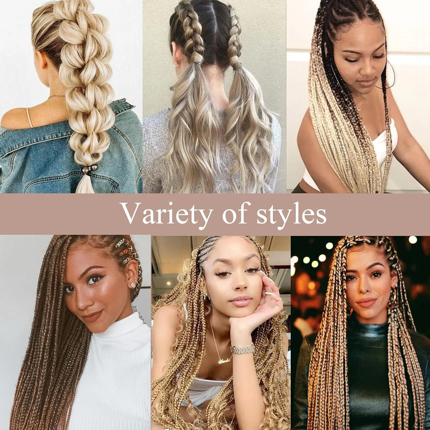 Pre-Stretched Braiding Hair Ombre Brown Braiding Hair Extensions 26 Inch 3 packs Hot Water Setting Professional Soft Yaki Synthetic Crochet Braids
