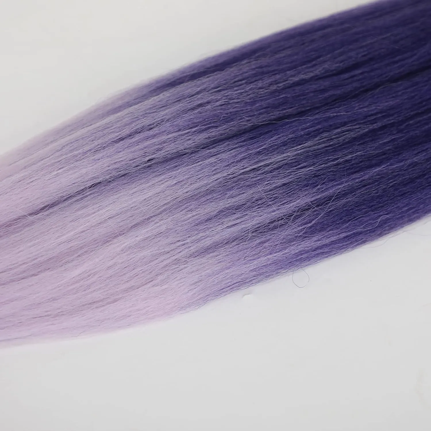 Pre-Stretched Braiding Hair Ombre Purple Braiding Hair Extensions 26 Inch 6 packs Hot Water Setting Professional Soft Yaki Synthetic Crochet Braids（Ombre Purple）