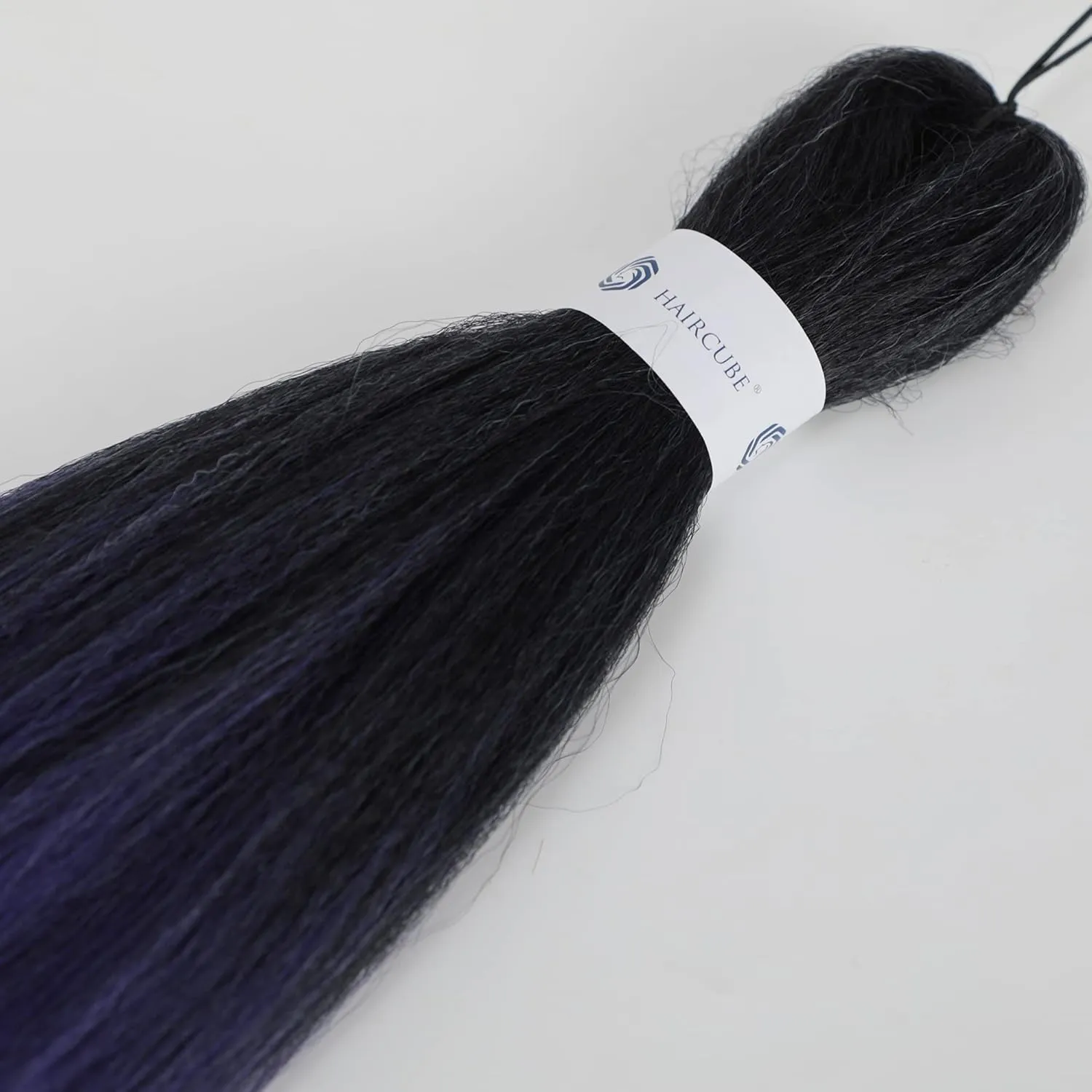 Pre-Stretched Braiding Hair Ombre Purple Braiding Hair Extensions 26 Inch 6 packs Hot Water Setting Professional Soft Yaki Synthetic Crochet Braids（Ombre Purple）