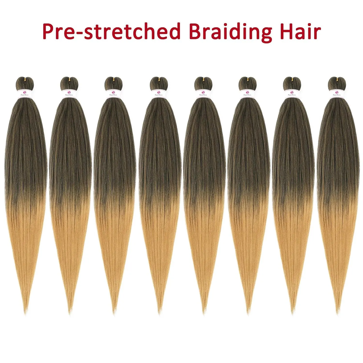 Pre-stretched Braids Hair 26 Inch 8 Packs Professional Itch Free Hot Water Setting Synthetic Fiber Ombre Yaki Texture Braid Hair Extensions 1B-27