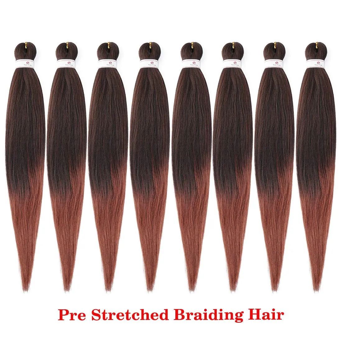 Pre-stretched Braids Hair 26 Inch 8 Packs Professional Itch Free Hot Water Setting Synthetic Fiber Ombre Yaki Texture Braid Hair Extensions 1B-350