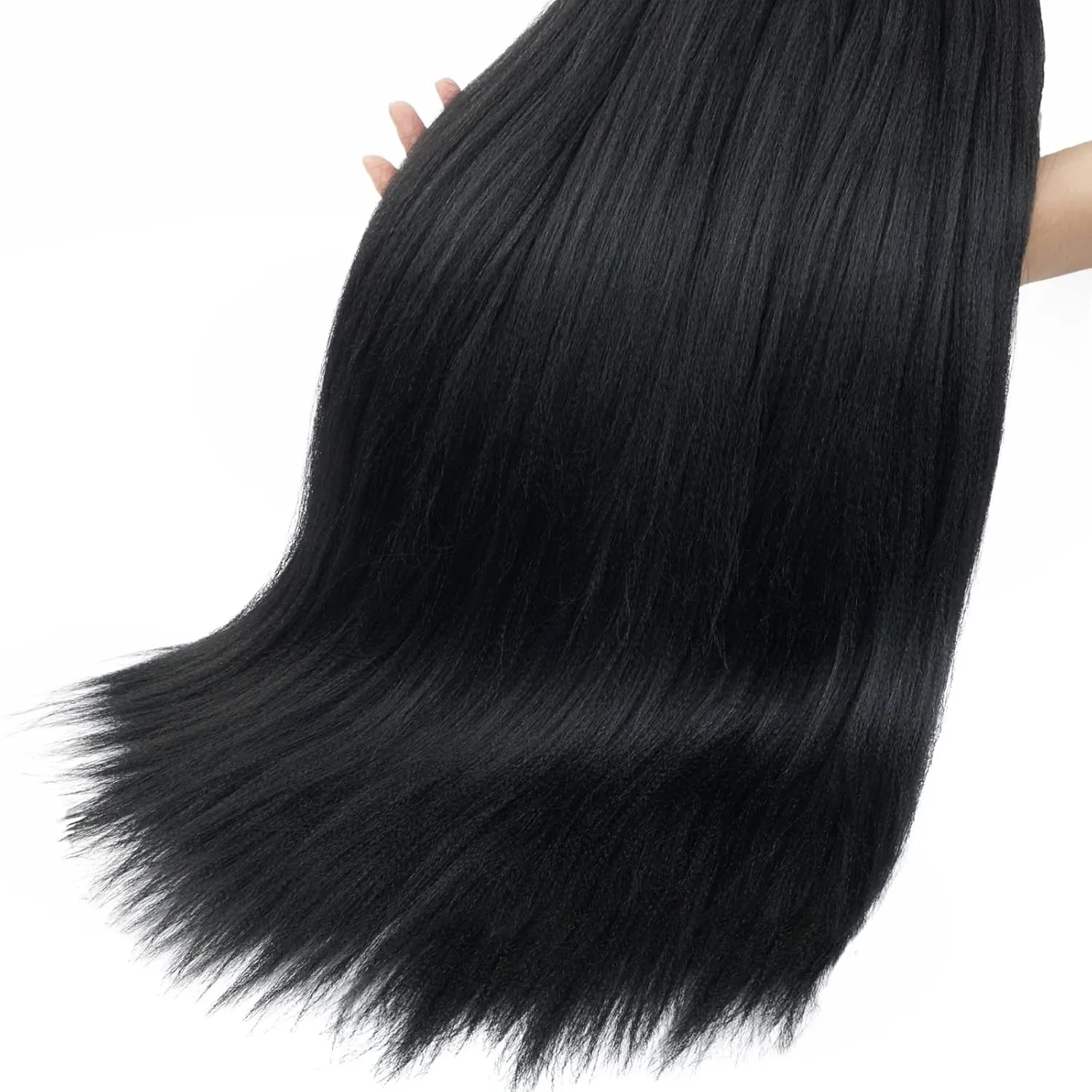 Pre-stretched Braids Hair 26 Inch 8 Packs Professional Itch Free Hot Water Setting Synthetic Fiber Ombre Yaki Texture Braid Hair Extensions 1B…