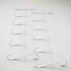 Premium Over The Door 6 Hooks Organizer Rack, White Finish, Great for Coats, Bath Towel, Childrens Room, Cubicle, Kitchen, Kids backpacks, Robes, Ties, Hats, No mounting Hardware needed -2 Racks
