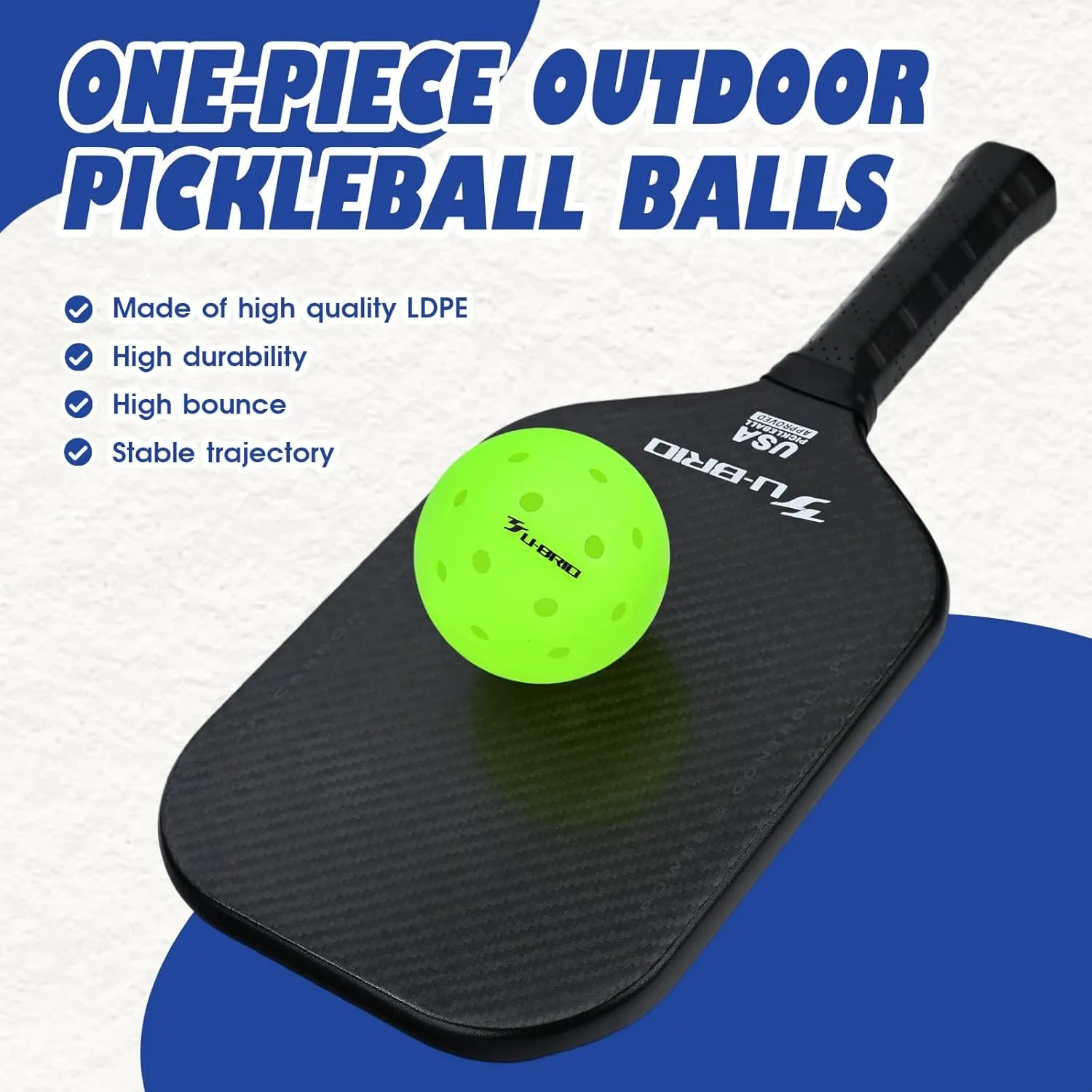 Pro-Grade 40-Hole One-Piece Outdoor Pickleball Balls 3/4/12 Pack - Pro-Player Tested with Wind-Resistant Design, High-Visibility & 300  Hit Durability for Competitive Play