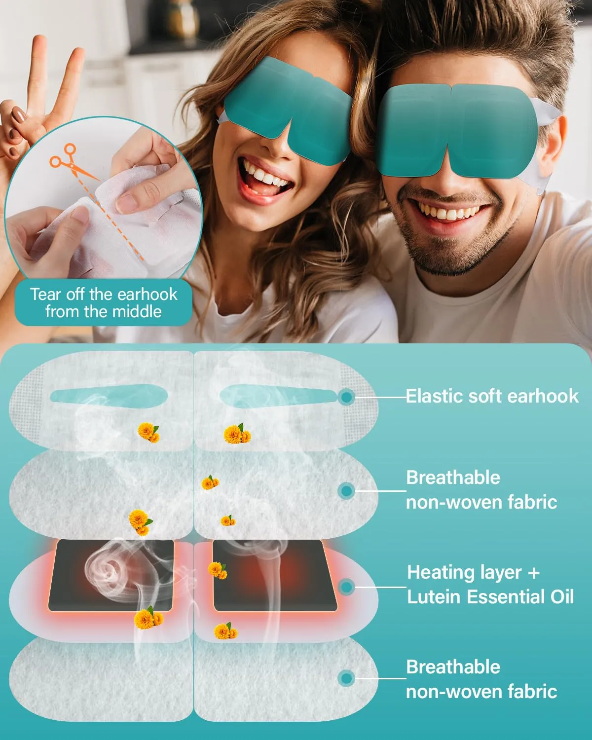 ProCIV 16 Packs Steam Eye Mask Lutein, Heated Eye Masks Relaxing Gifts for Women Soothing Eye Fatigue Hot Sleep Mask, Warm Eye Compress for Dry Eyes, Disposable Eye Mask for Travel Essentials