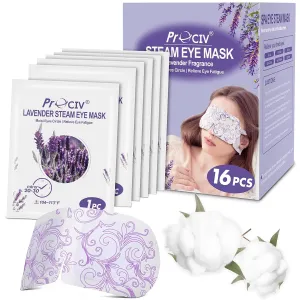 ProCIV FSA/HSA Eligible 16 Packs Steam Eye Masks for Dry Eyes Self Heated Eye Mask Disposable Sleep Mask Soothing Headache Relief Dry,Hot Warm Compress for Stress Relief Relief Eye Fatigue, Spa Gifts