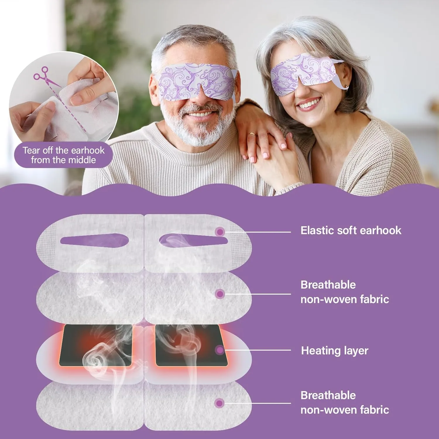 ProCIV FSA/HSA Eligible 16 Packs Steam Eye Masks for Dry Eyes Self Heated Eye Mask Disposable Sleep Mask Soothing Headache Relief Dry,Hot Warm Compress for Stress Relief Relief Eye Fatigue, Spa Gifts