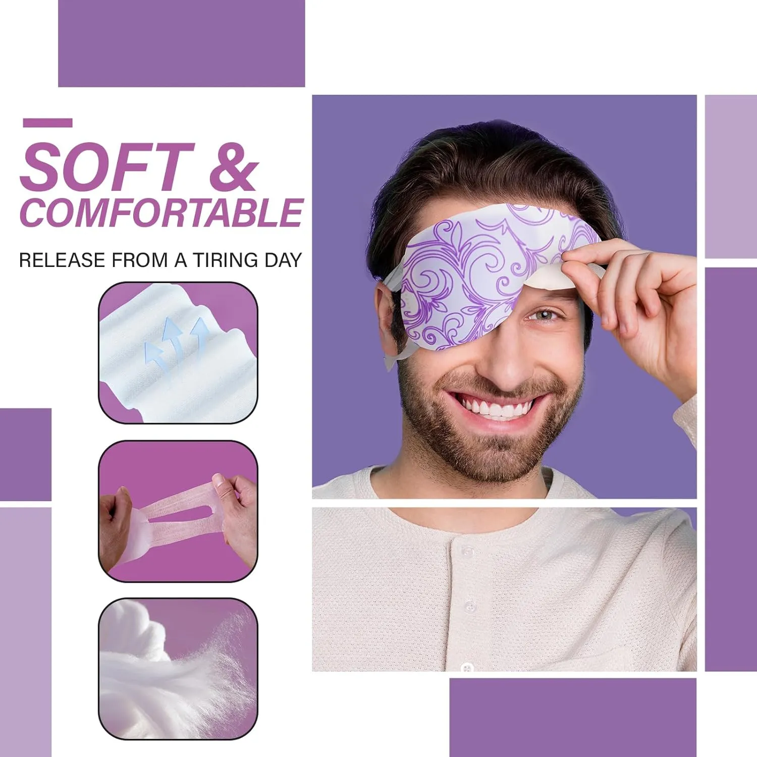 ProCIV FSA/HSA Eligible 16 Packs Steam Eye Masks for Dry Eyes Self Heated Eye Mask Disposable Sleep Mask Soothing Headache Relief Dry,Hot Warm Compress for Stress Relief Relief Eye Fatigue, Spa Gifts