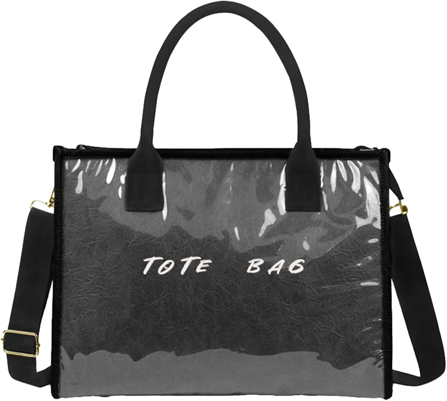 PVC Tote Bag Women Top Handle Handbag Kraft Paper Work Waterproof Large Beach Purse Office College Laptop