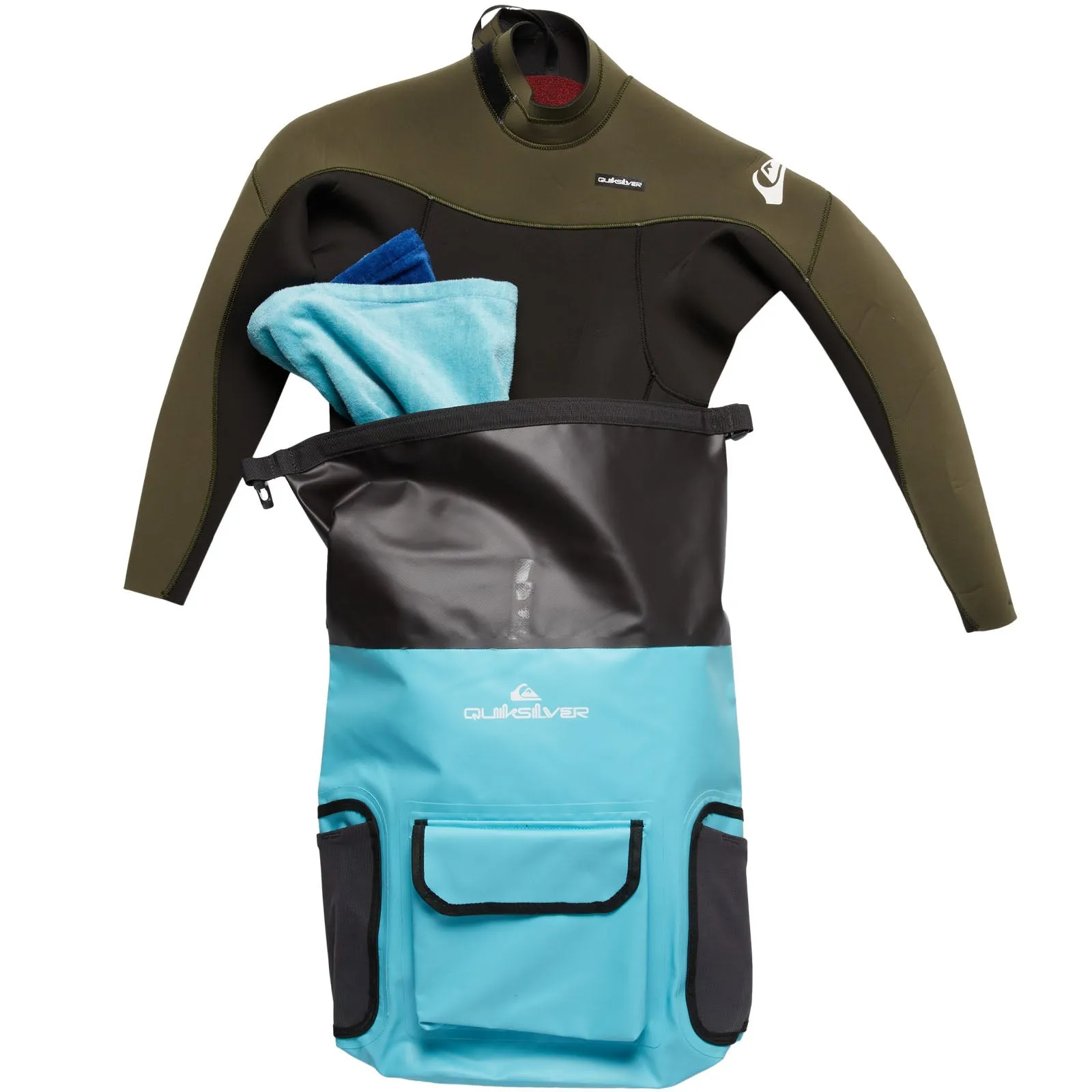 Quiksilver Sea Stash 20L Medium Roll Top Backpack - Tarmac