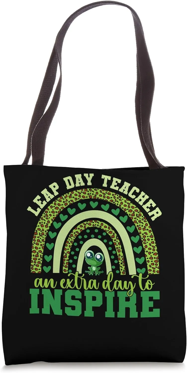 Rainbow Leap Day Teacher Teaching Feb February 29th Educator Tote Bag