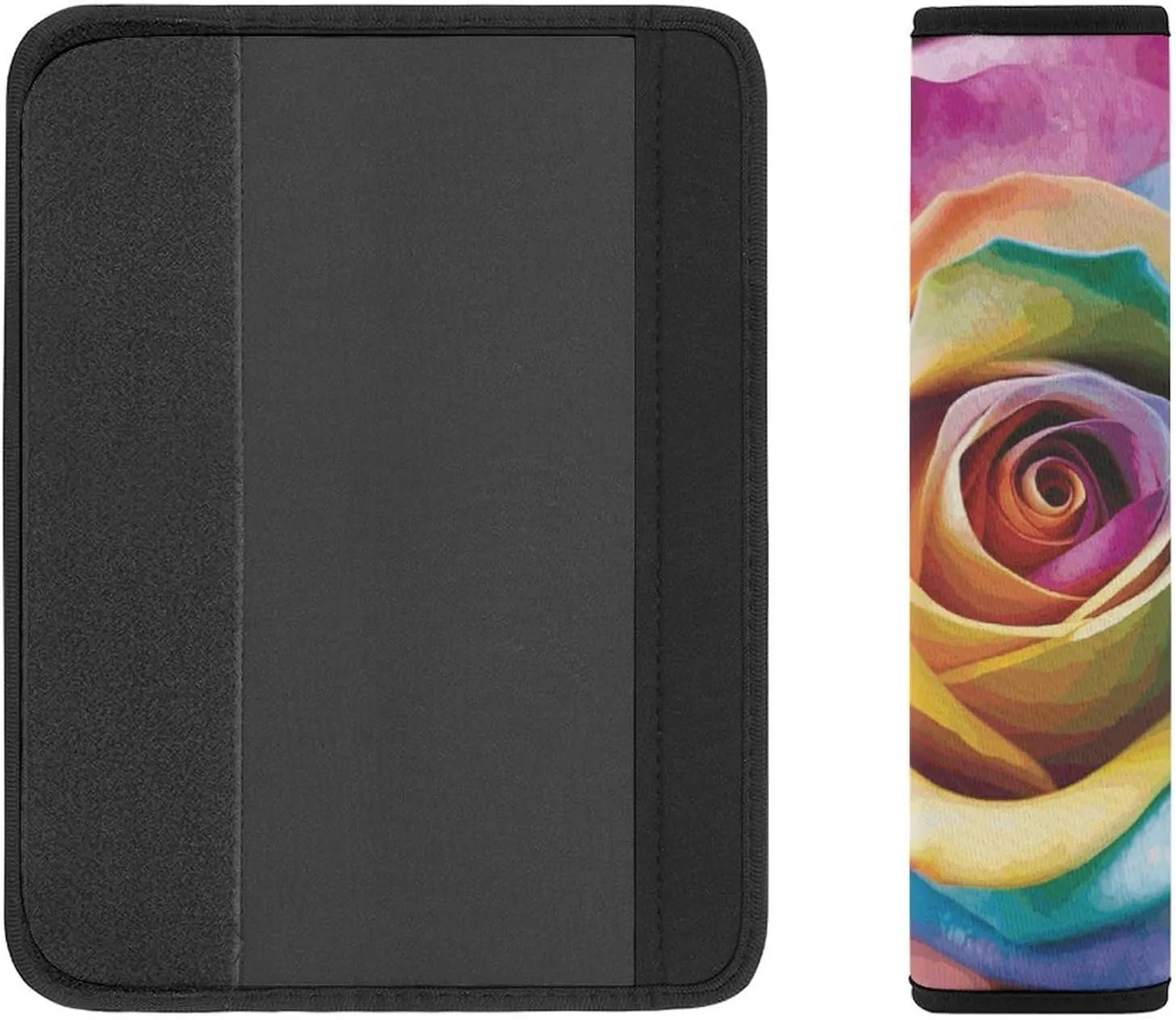 Rainbow Rose Flower Auto Seat Belt Cover 1PCS Universal Car Seat Belt Shoulder Protector Pad, Protect Your Shoulders and Neck for Car Seat Belt, Shoulder Bag, Backpack