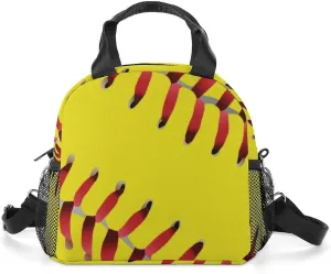 Red Line Yellow Softball Adjustable Shoulder Strap Insulated And Leak Proof Premium Lunch Bag Unisex