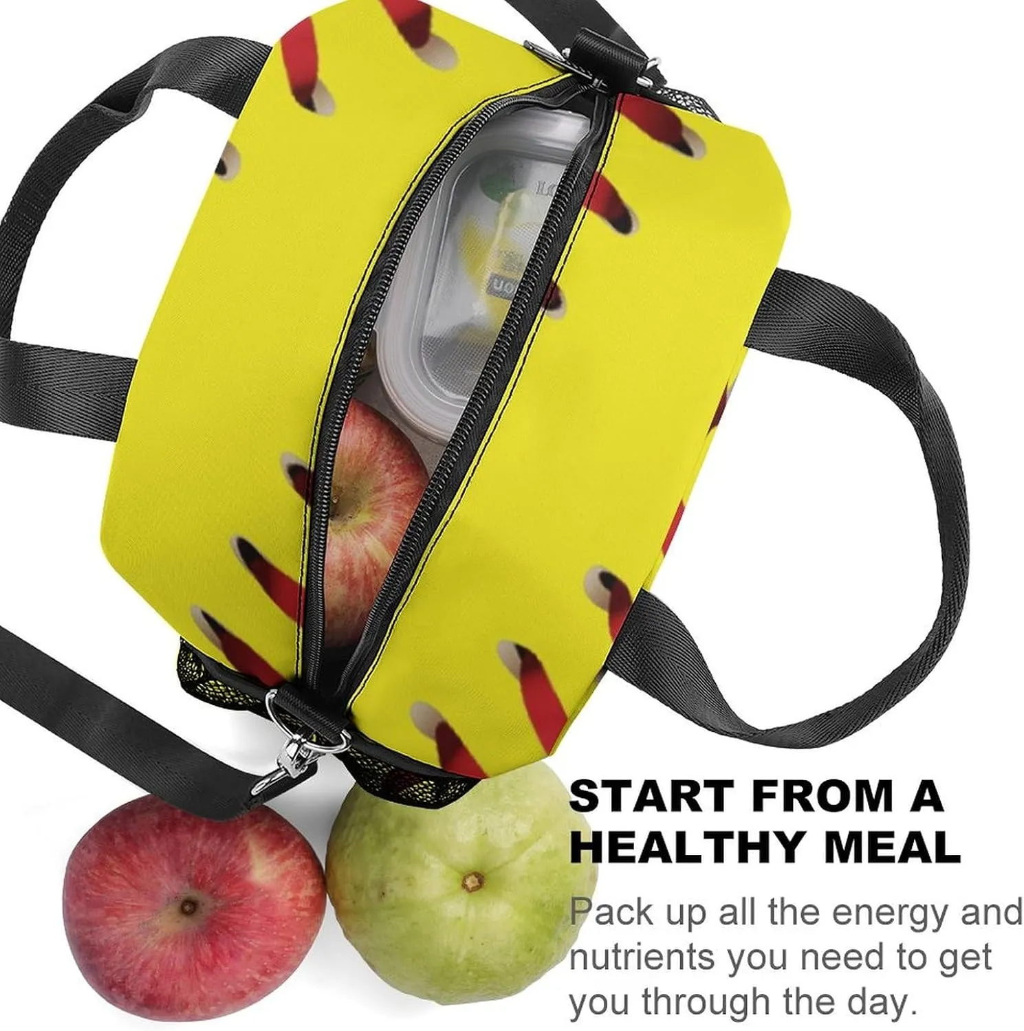 Red Line Yellow Softball Adjustable Shoulder Strap Insulated And Leak Proof Premium Lunch Bag Unisex