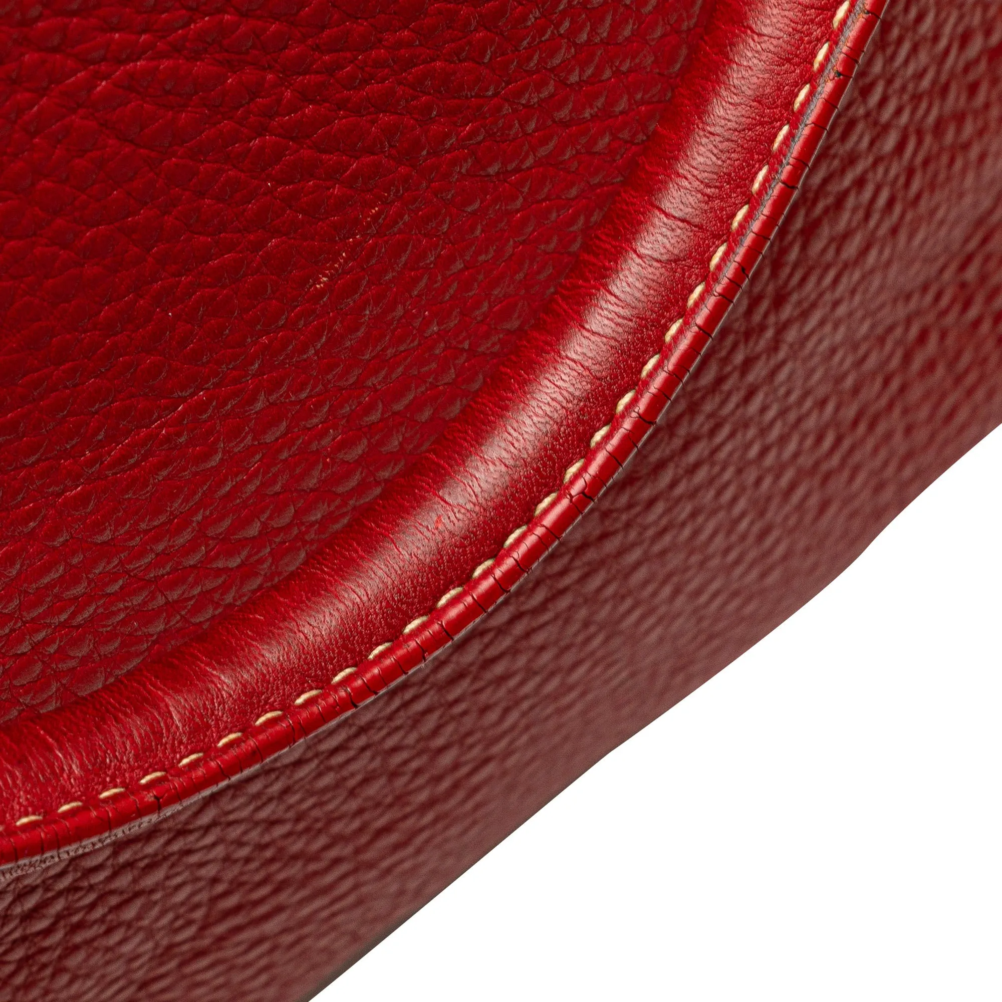Red Prada Vitello Daino Zip Top Convertible Tote Satchel
