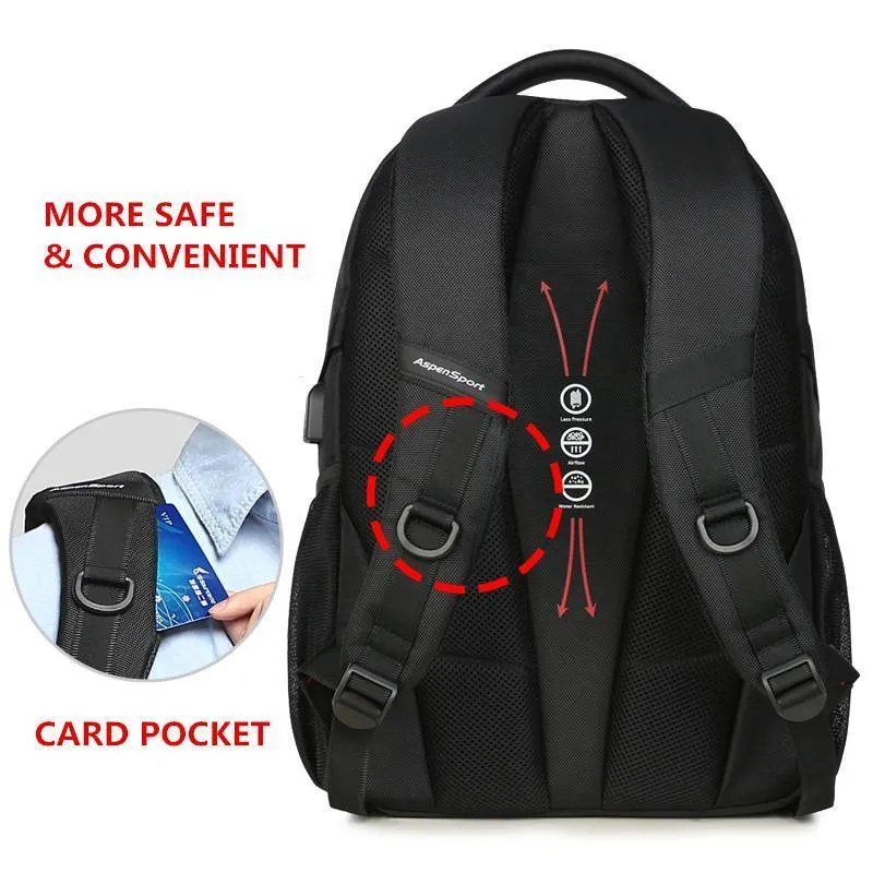Resistant Men's 5-star customer support Flawless Charging Backpack Water with USB &amp