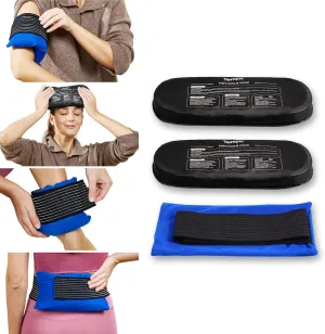 Reusable Hot and Cold Ice Packs for Injuries 3h  Long Lasting Reusable Gel Wraps for Shoulder Back Knee Joint Pain Muscle Soreness and After Surgery 2pcs with Strap