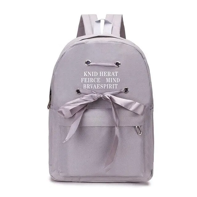 Ribbon Letter Bows Women Backpack