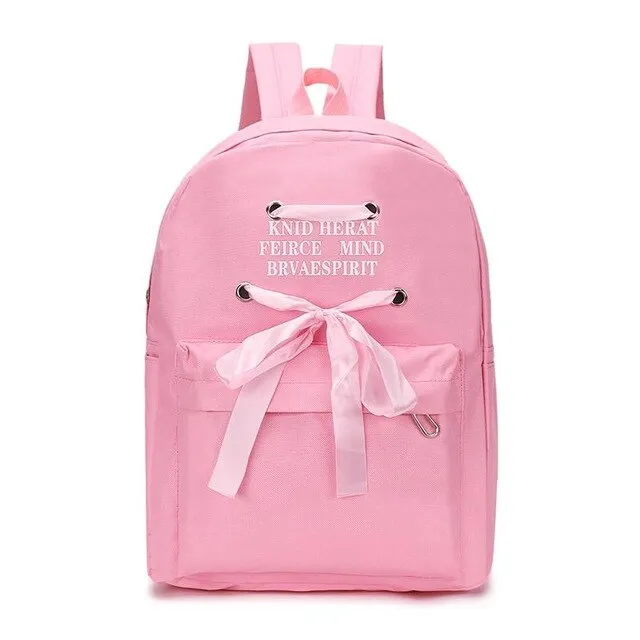 Ribbon Letter Bows Women Backpack