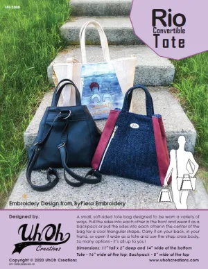 Rio Convertible Tote Pattern by UhOh Creations