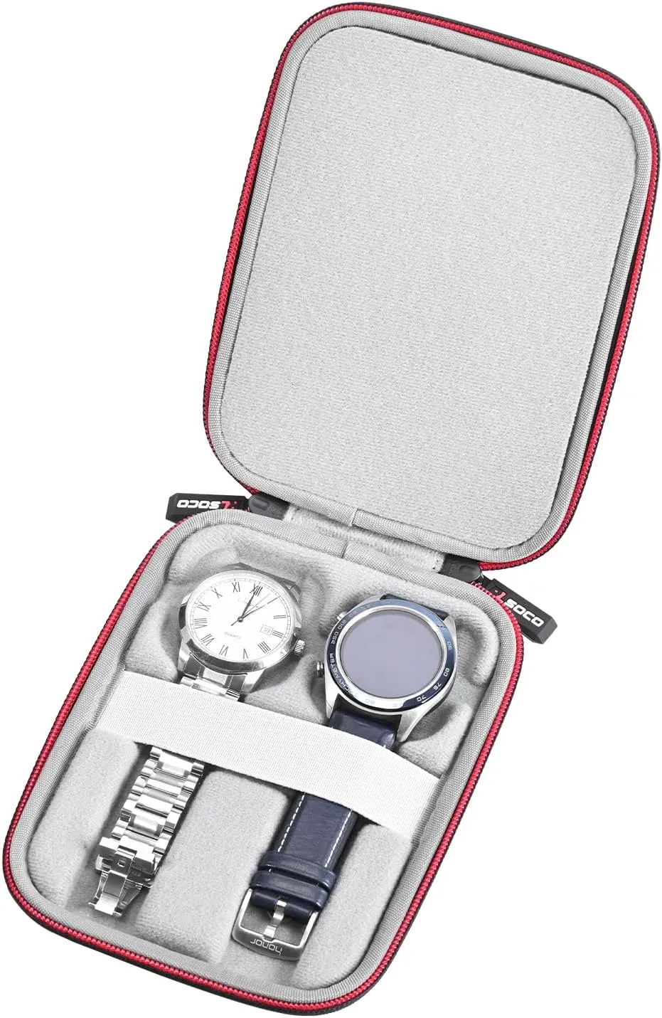 RLSOCO Watch Travel Case Storage Organizer for 2 Watches,Provides Tough Portable Protection,Fits for Casio/Timex/Fossil/Apple/SAMSUNG and More Wristwatches & Smart Watches up to 46 * 50mm