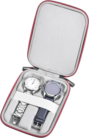 RLSOCO Watch Travel Case Storage Organizer for 2 Watches,Provides Tough Portable Protection,Fits for Casio/Timex/Fossil/Apple/SAMSUNG and More Wristwatches & Smart Watches up to 46 * 50mm