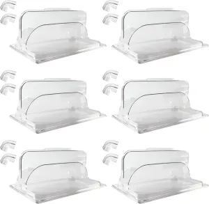 Roll Top Chafing Dish Chafing Dishes for Buffet Clear Plastic Chafing Dish Cover Full Size Pastry Cake Cupcake Bakery Butter Cheese Food Cover Waterproof Lid, 6 Packs