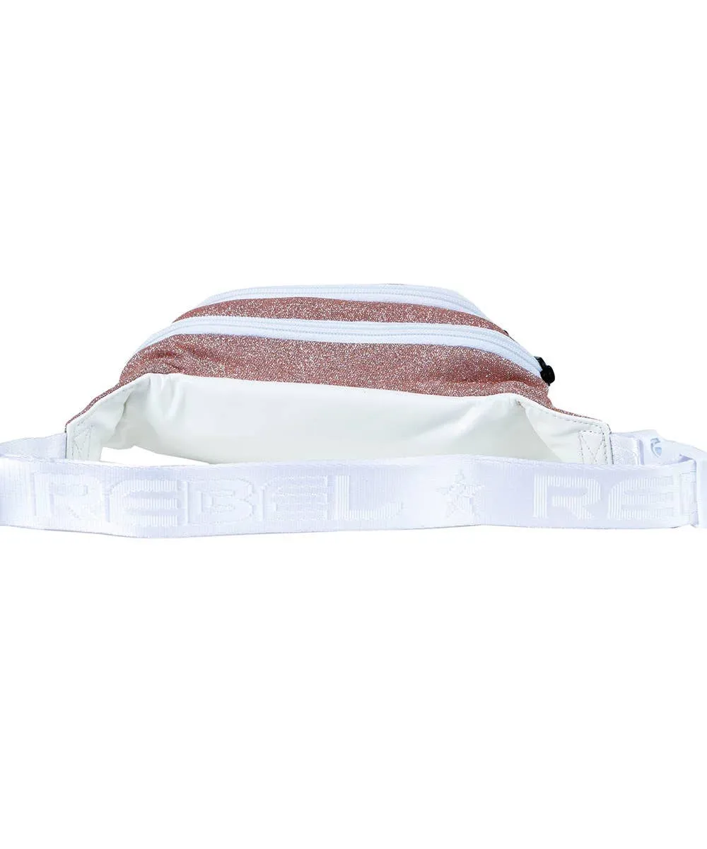 Rose Gold Adult Rebel Fanny Pack with White Zipper