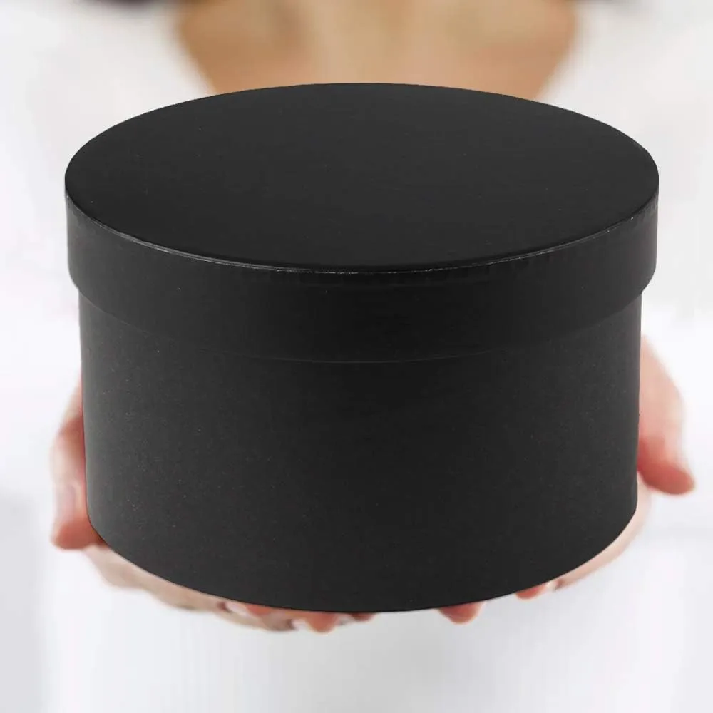 Round Gift Boxes with Lids Black Flower Box for Arrangements Round Box Set of 4 Nesting Gift Boxes with Lids for Flowers Arrangements Empty, Bridesmaid, Proposal, Wedding, Birthday, Party Favor