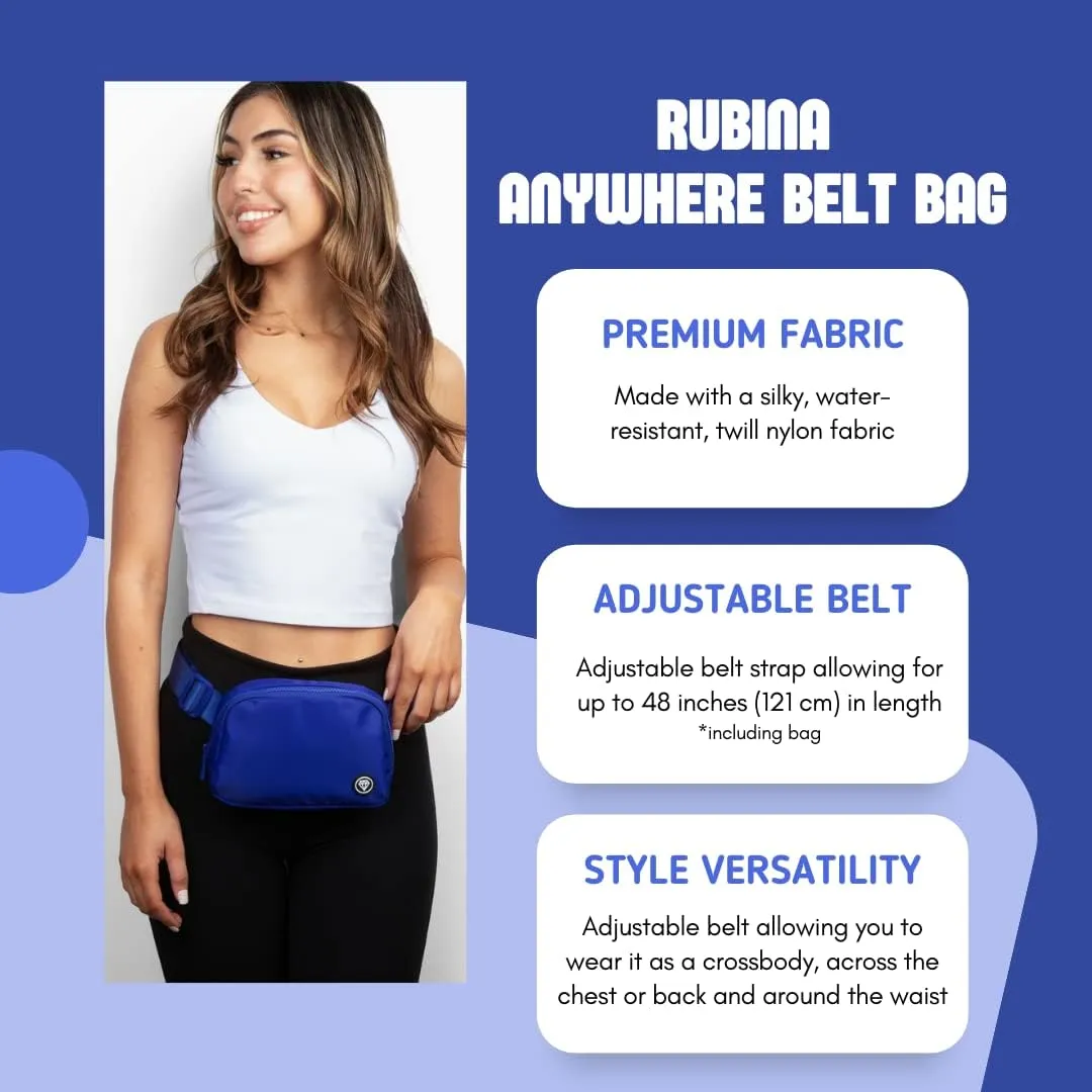 Rubina Anywhere Belt Bag | Cross Body Bag for Women | Adjustable Fanny Pack| Unisex Hip Waist Pack for Hiking, Workout, Running, Traveling Essentials, Music Festival | Beach Must Haves | Cosmic Blue