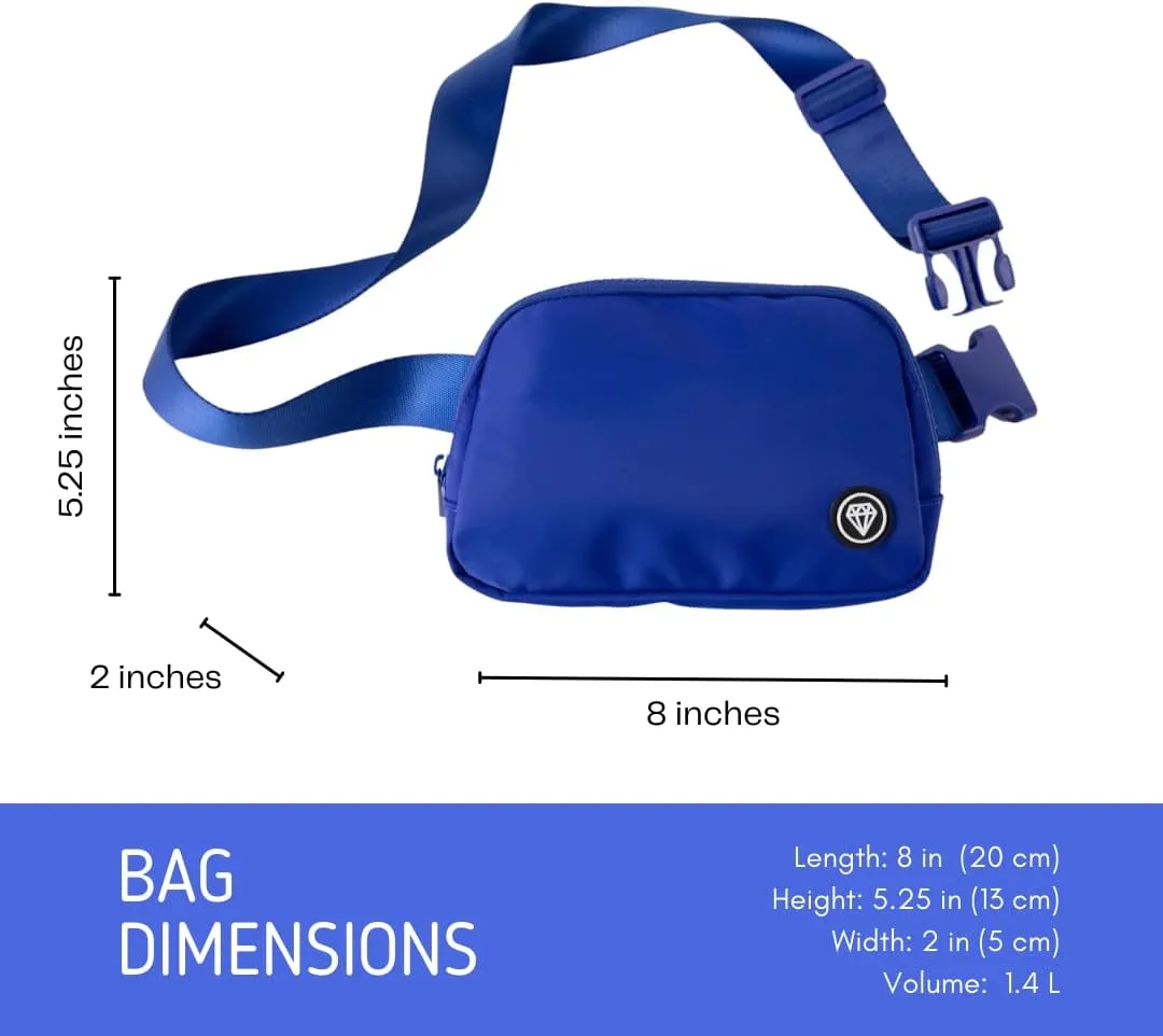Rubina Anywhere Belt Bag | Cross Body Bag for Women | Adjustable Fanny Pack| Unisex Hip Waist Pack for Hiking, Workout, Running, Traveling Essentials, Music Festival | Beach Must Haves | Cosmic Blue