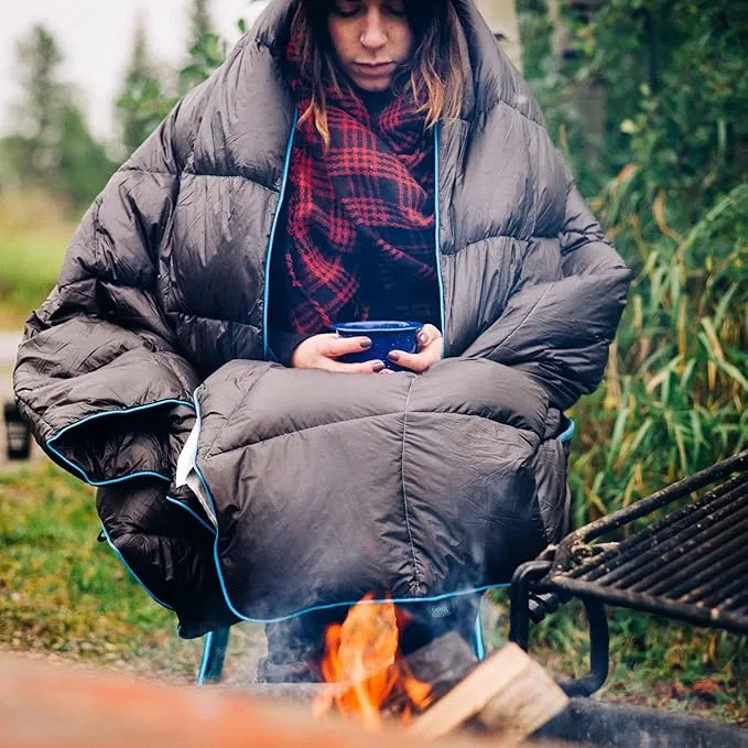 Rumpl The Down Blanket | Outdoor Down Camping Blanket for Traveling, Picnics, Beach Trips, Concerts | Black, 2-Person