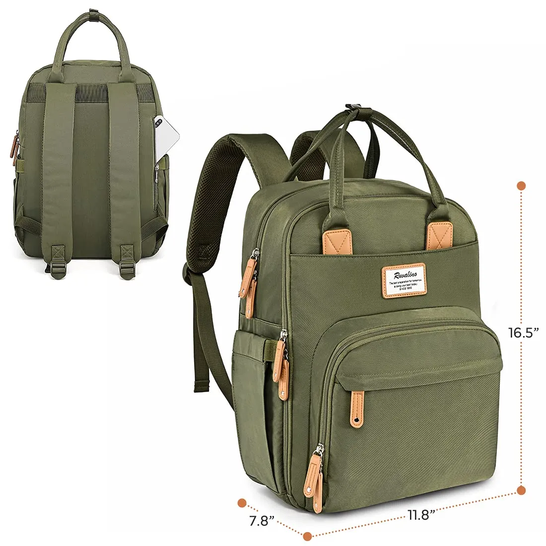 Ruvalino Classic Diaper Bag Backpack - Army Green