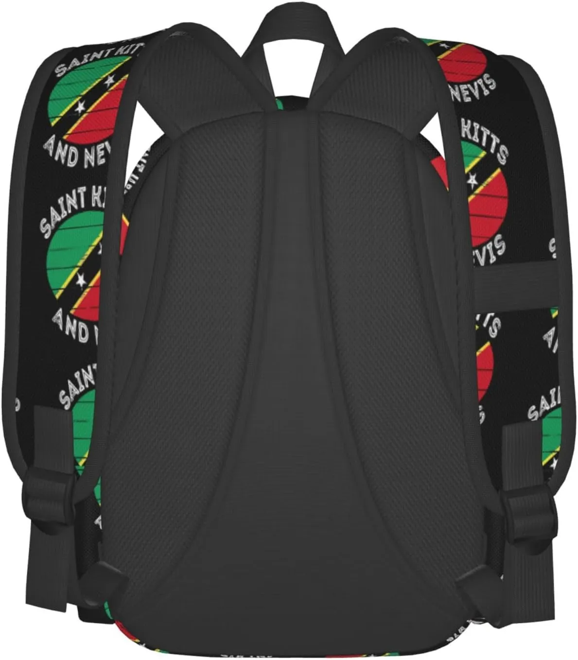 Saint Kitts Nevis Roots Flag Casual Backpack Large Capacity Travel Backpacks Laptop Daypack Commuter Rucksack Adjustable Strap Sports Bags for Hiking Biking
