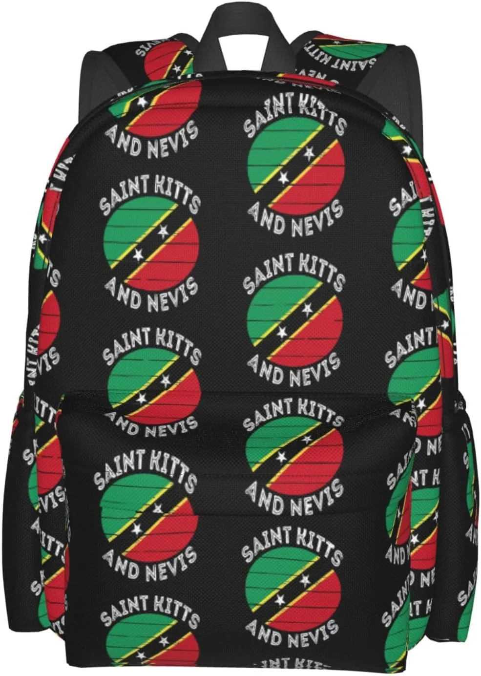 Saint Kitts Nevis Roots Flag Casual Backpack Large Capacity Travel Backpacks Laptop Daypack Commuter Rucksack Adjustable Strap Sports Bags for Hiking Biking