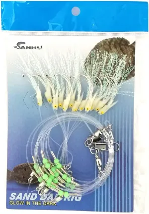 Sand Dab Rigs - #A - 12-Hook - Glow-in-Dark - 10 Packs Item # 360