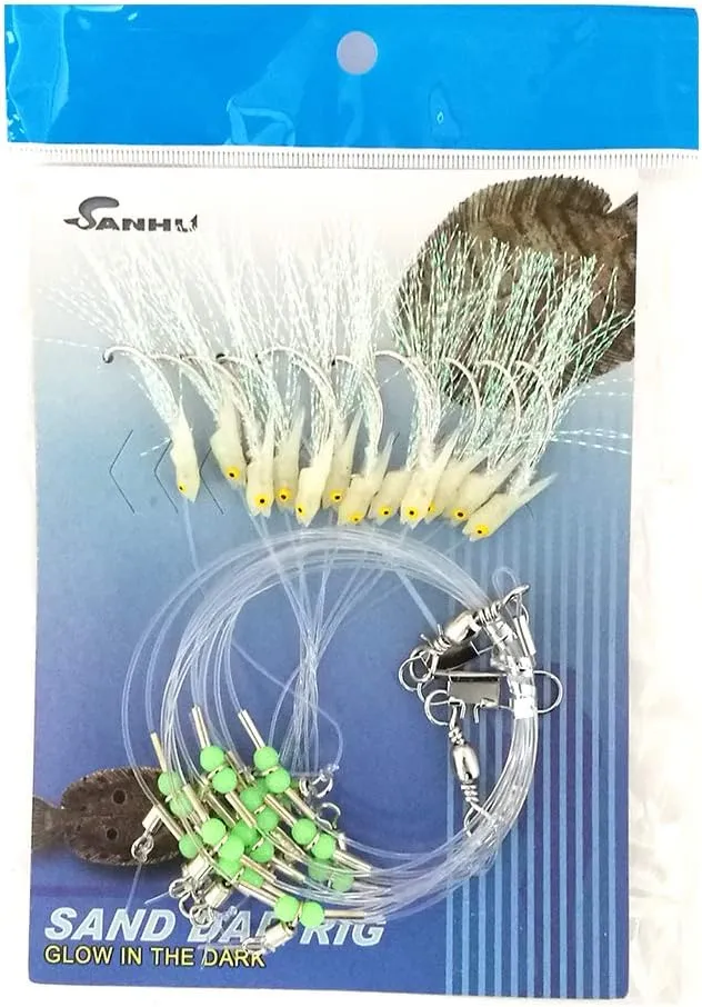 Sand Dab Rigs - #A - 12-Hook - Glow-in-Dark - 10 Packs Item # 360