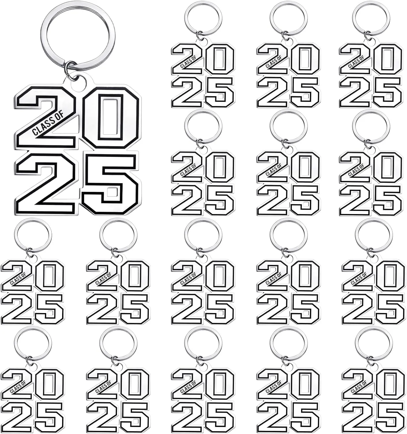 Sasylvia 16 Pcs Graduation Gifts for Him Her Class of 2025 Gifts for College Seniors 2025 Keychain Gift for Graduates Middle High School Student Grad PhD Master Nurse Son Daughter Teen Boys Girls