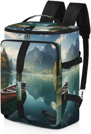 Scenic Lake Travel Backpack Carry On Flight Approved for Women Men, 18.9 Inch Large Landscape Mountain Airline Approved Luggage Weekender Backpacks