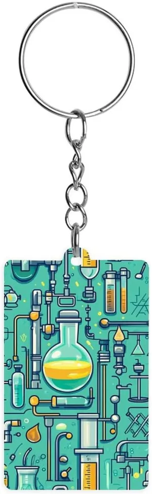 Scientific Instrumen Acrylic Charms Keychain Cute Chain Keyring Printing Purse Bag Accessories Jewelry Gift