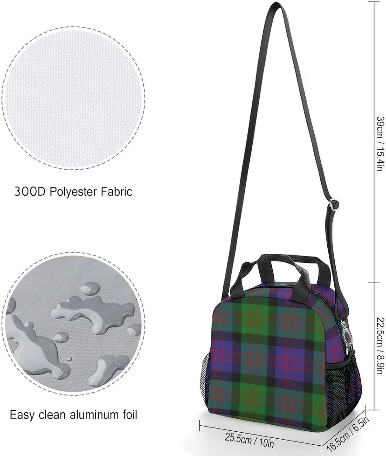 Scottish Clan MacDonald Donald Tartan Plaid Adjustable Shoulder Strap Insulated And Leak Proof Premium Lunch Bag Unisex