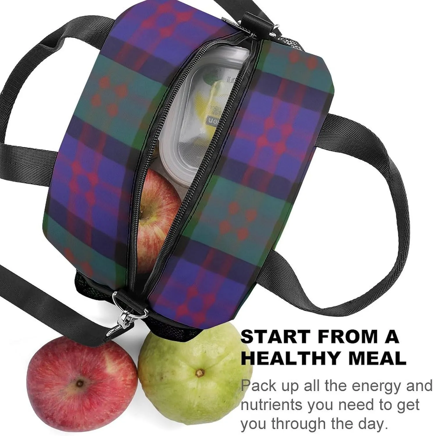 Scottish Clan MacDonald Donald Tartan Plaid Adjustable Shoulder Strap Insulated And Leak Proof Premium Lunch Bag Unisex