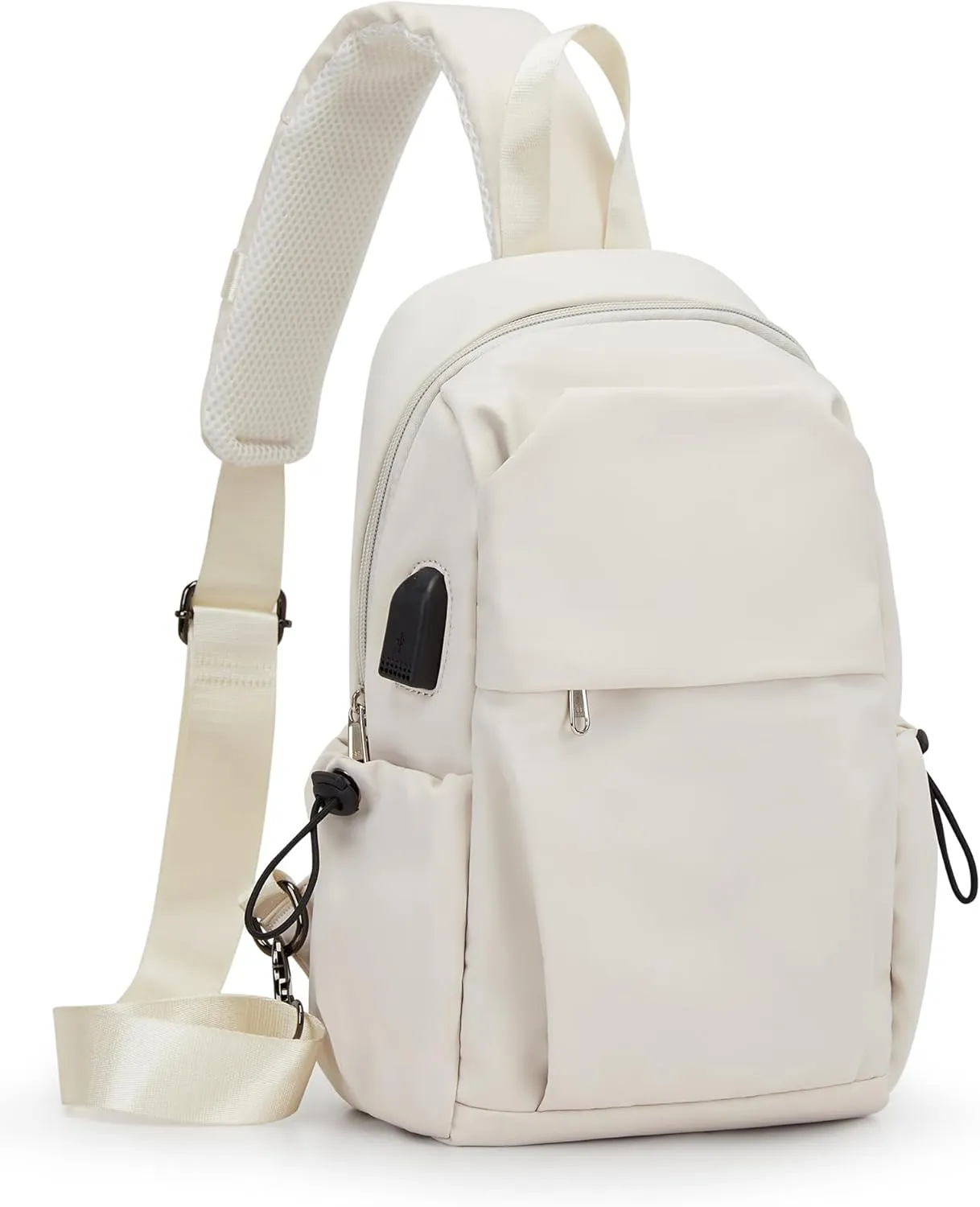 SEAFEW Tactical Backpacks Small Sling Bag Crossbody Backpack Shoulder Bag for Men Women, Multipurpose Anti-Theft Cross Body Chest Bags, One Strap Backpack for Walking Biking Travel Cycling Off White